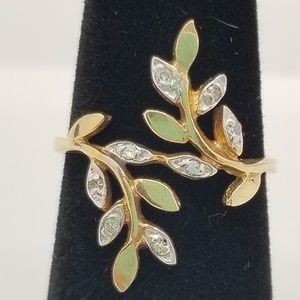 Vintage Diamond Laurel Wrap Ring